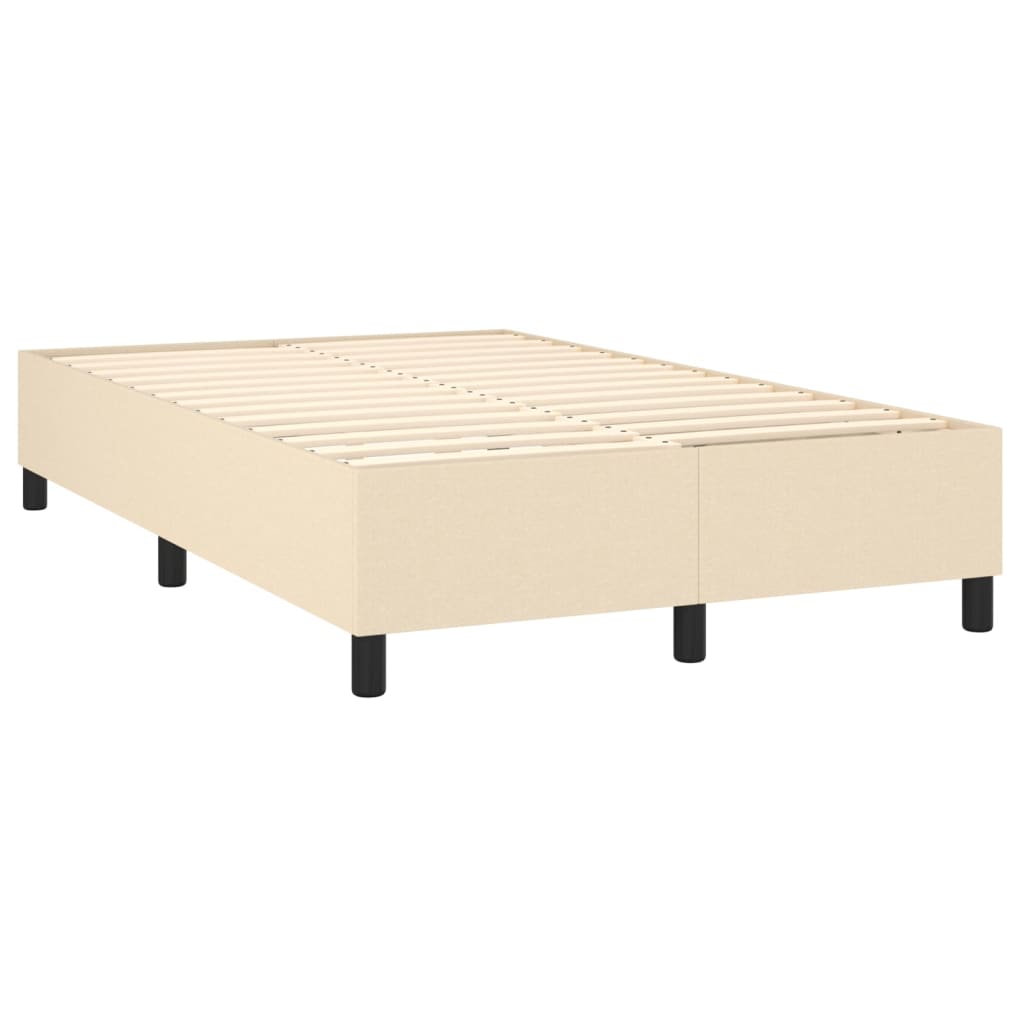 Bettgestell ohne Matratze Creme 120x200 cm Stoff