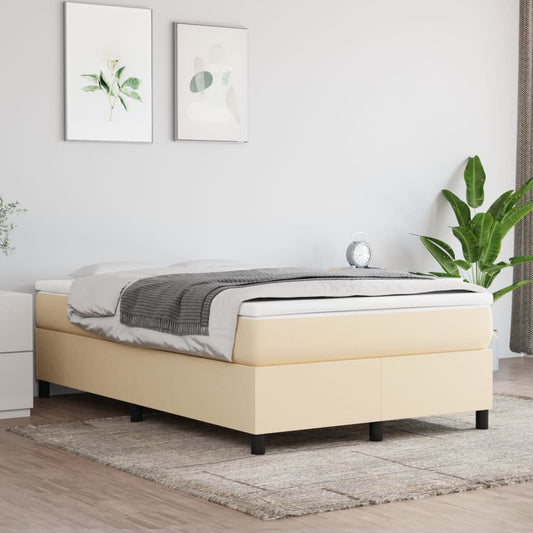 Bettgestell ohne Matratze Creme 120x200 cm Stoff