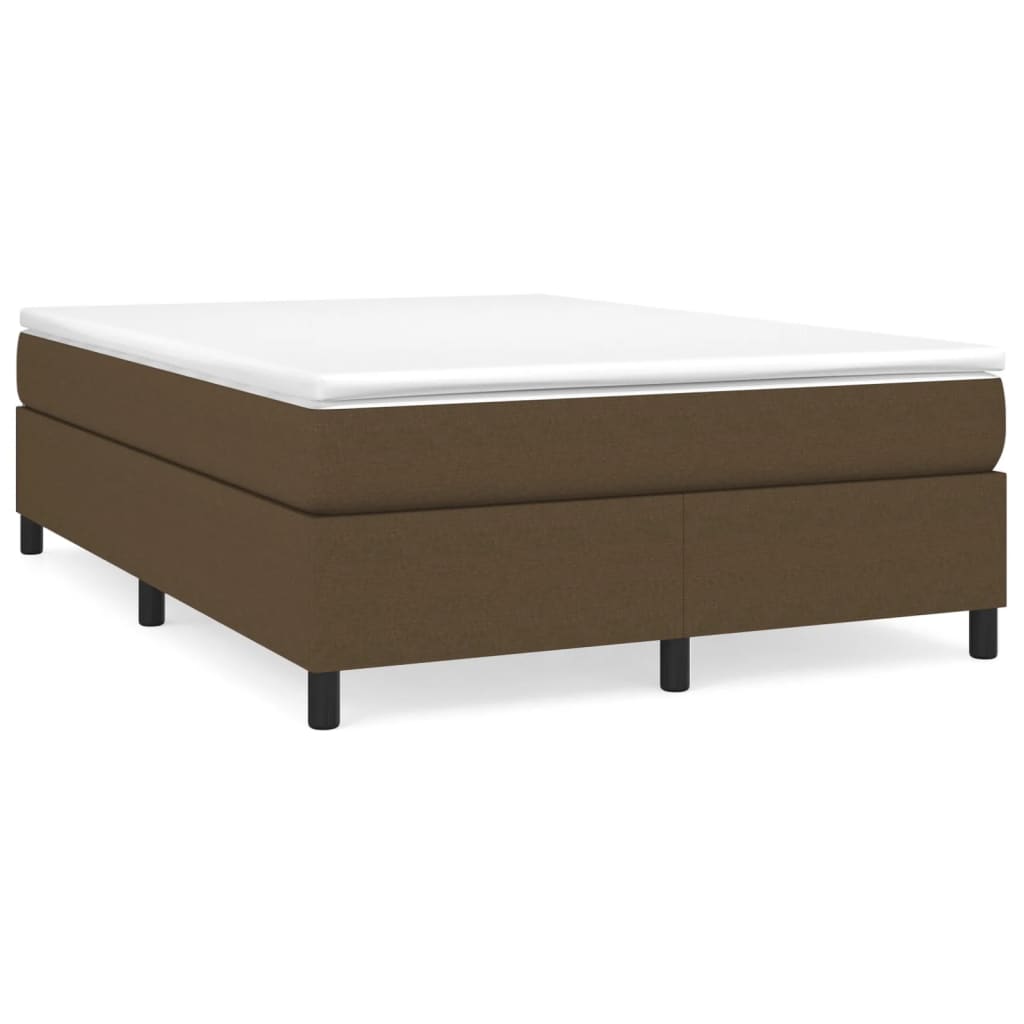Bettgestell ohne Matratze Dunkelbraun 140x190 cm Stoff