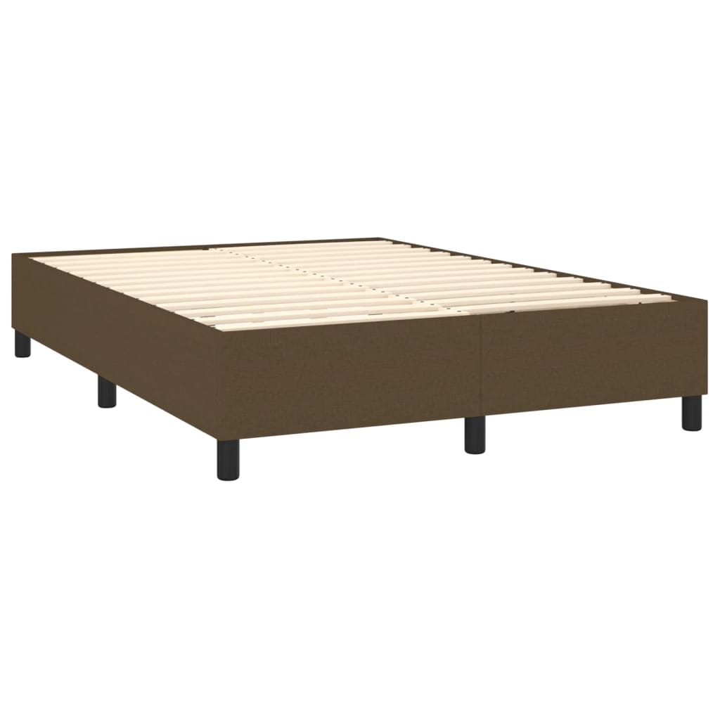 Bettgestell ohne Matratze Dunkelbraun 140x190 cm Stoff
