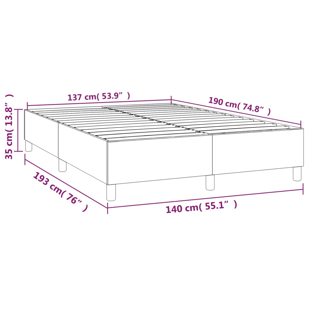 Bettgestell ohne Matratze Taupe 140x190 cm Stoff