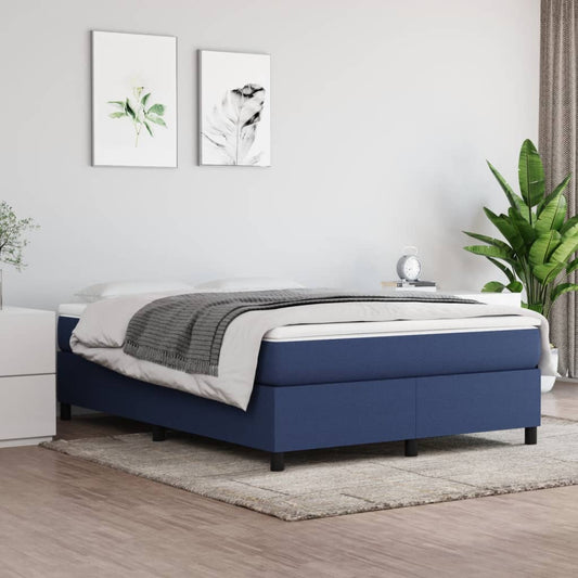 Bettgestell ohne Matratze Blau 140x190 cm Stoff