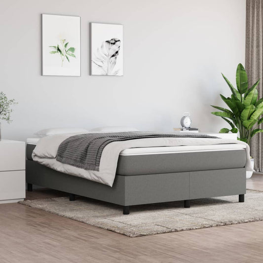 Bettgestell ohne Matratze Dunkelgrau 140x200 cm Stoff