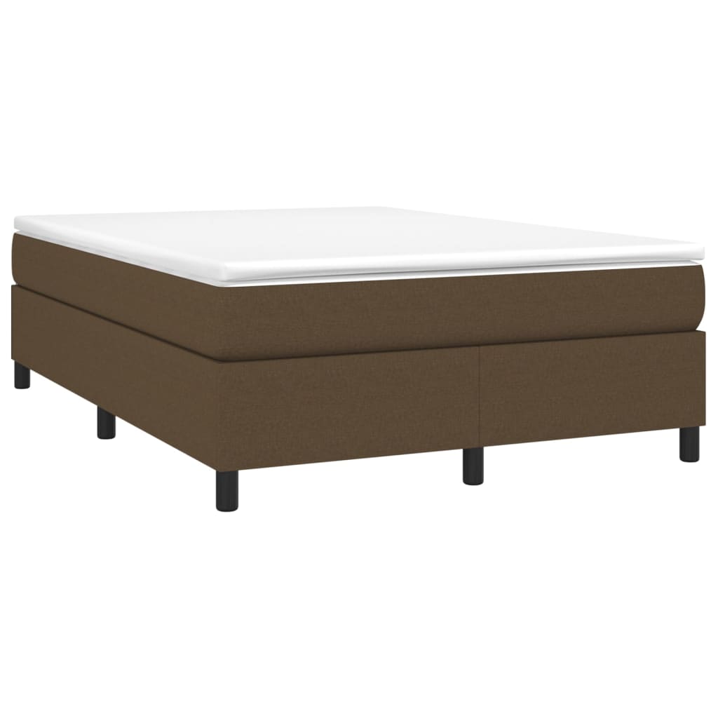 Bettgestell ohne Matratze Dunkelbraun 140x200 cm Stoff