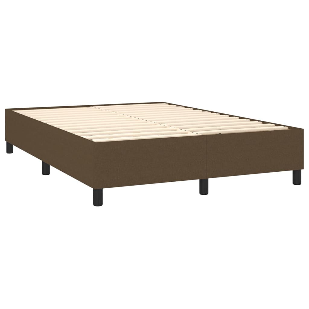 Bettgestell ohne Matratze Dunkelbraun 140x200 cm Stoff