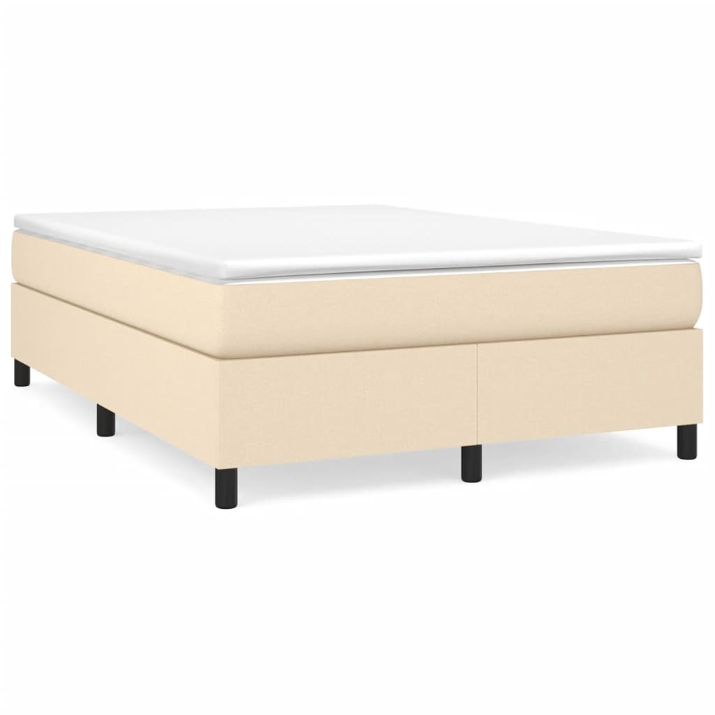 Bettgestell ohne Matratze Creme 140x200 cm Stoff