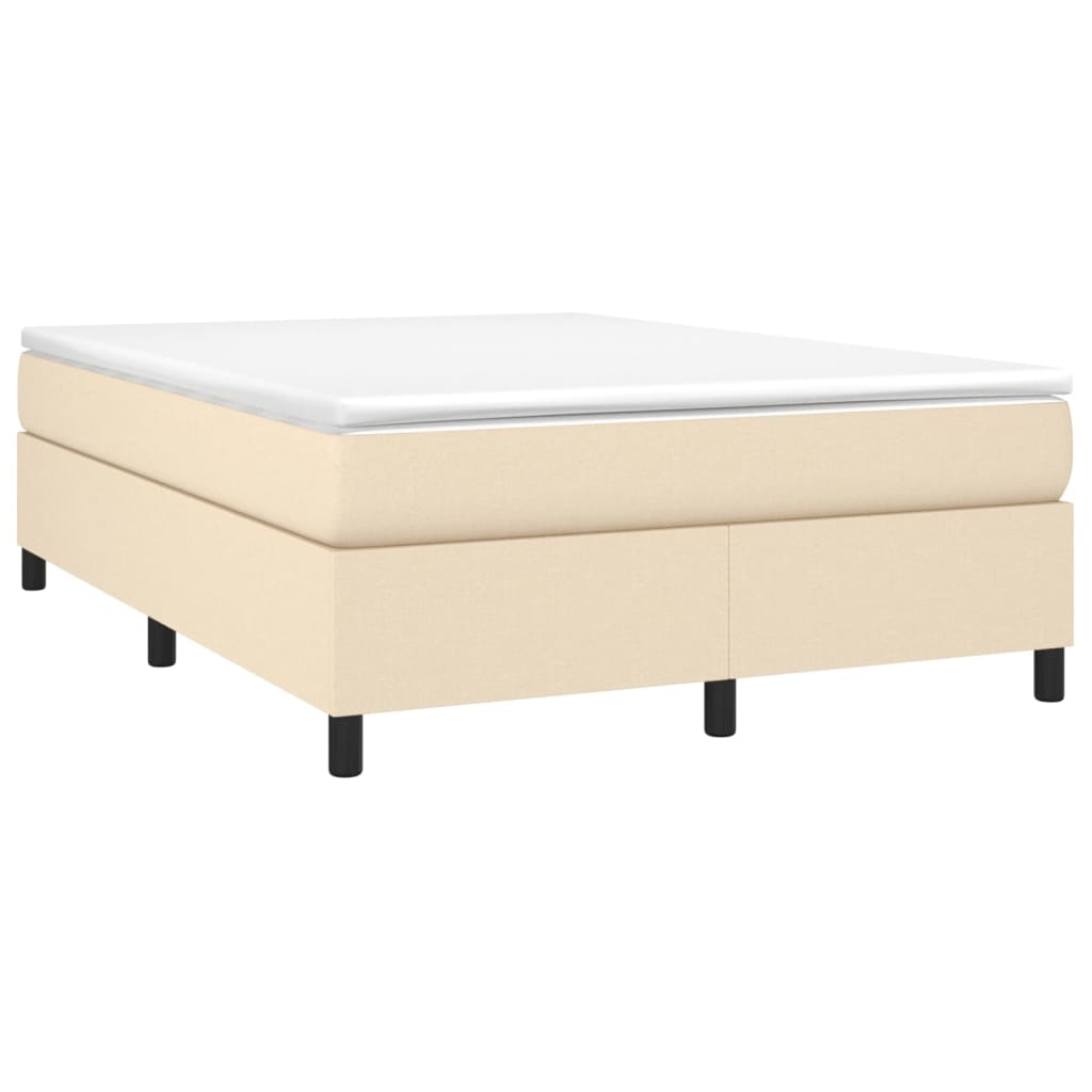 Bettgestell ohne Matratze Creme 140x200 cm Stoff