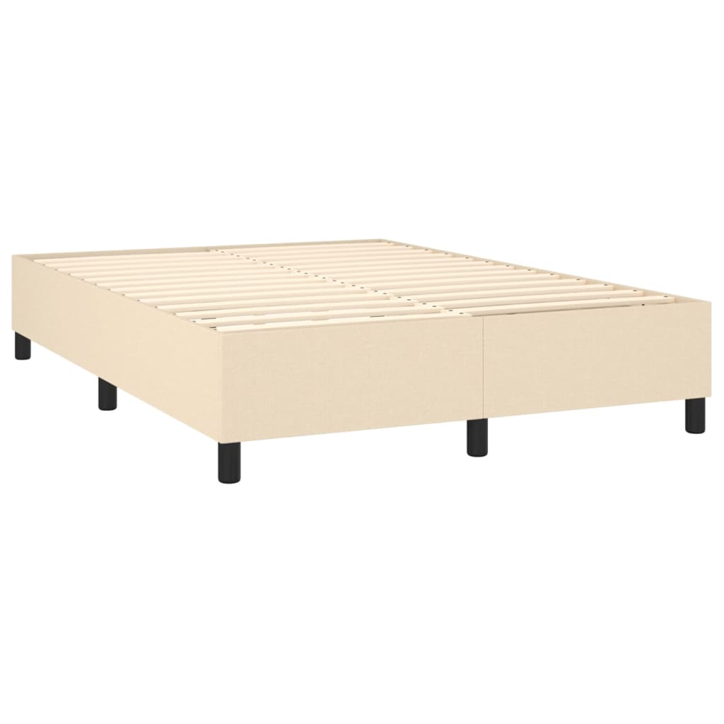 Bettgestell ohne Matratze Creme 140x200 cm Stoff