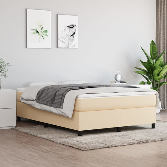 Bettgestell ohne Matratze Creme 140x200 cm Stoff
