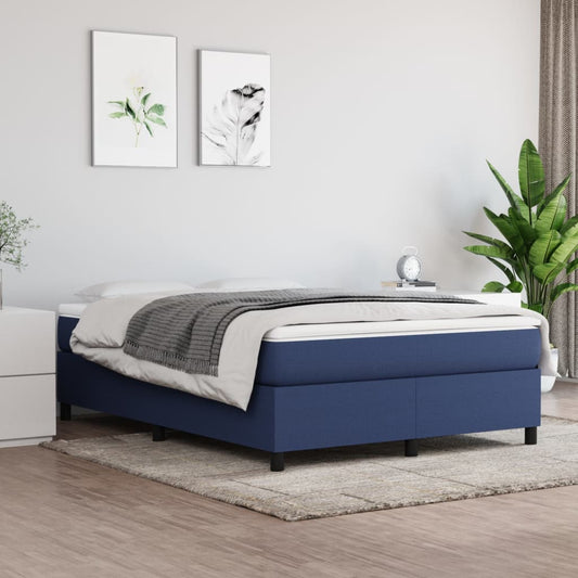 Bettgestell ohne Matratze Blau 140x200 cm Stoff