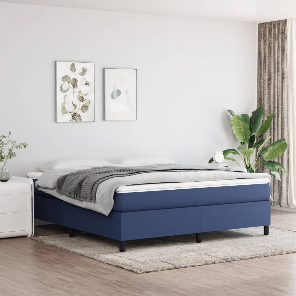 Bettgestell ohne Matratze Blau 160x200 cm Stoff