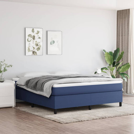 Bettgestell ohne Matratze Blau 160x200 cm Stoff