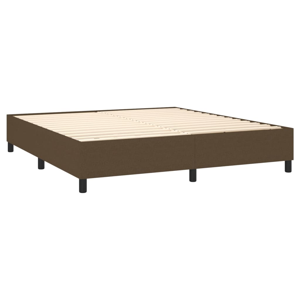 Bettgestell ohne Matratze Dunkelbraun 180x200 cm Stoff