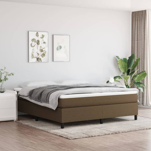 Bettgestell ohne Matratze Dunkelbraun 180x200 cm Stoff