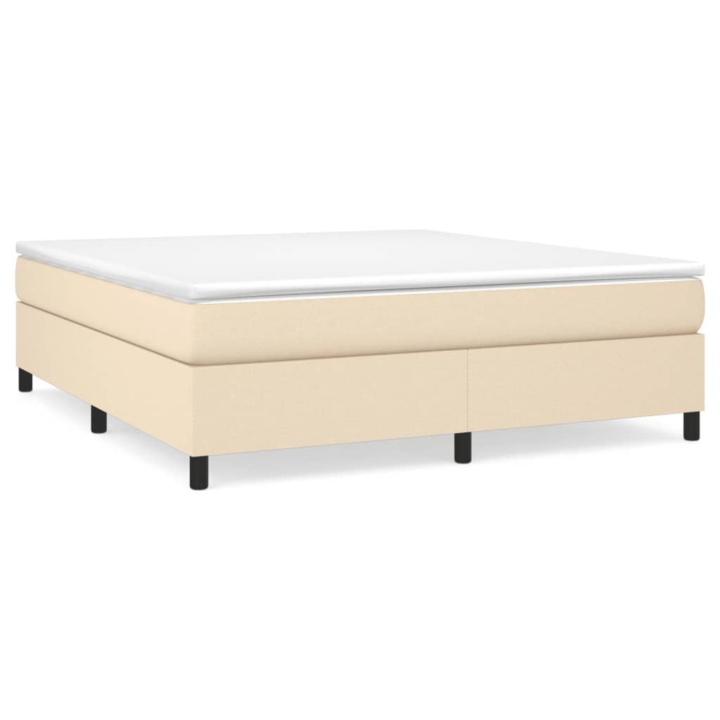 Bettgestell ohne Matratze Creme 180x200 cm Stoff