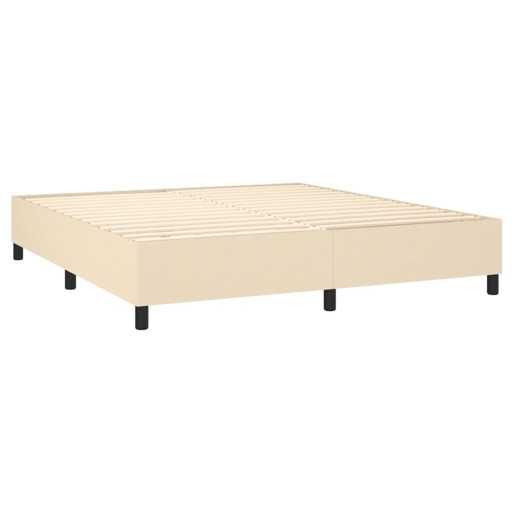 Bettgestell ohne Matratze Creme 180x200 cm Stoff