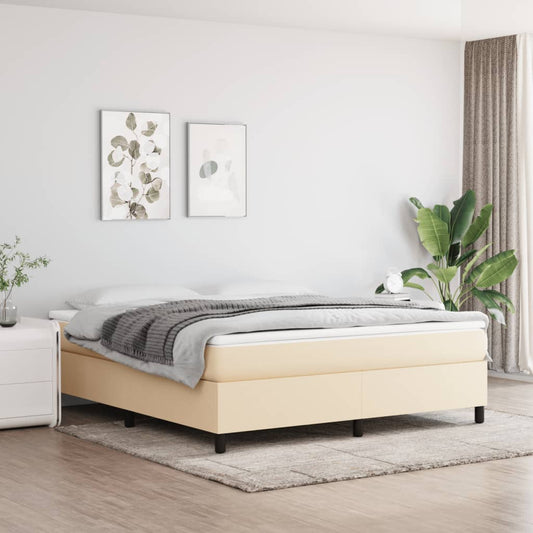 Bettgestell ohne Matratze Creme 180x200 cm Stoff