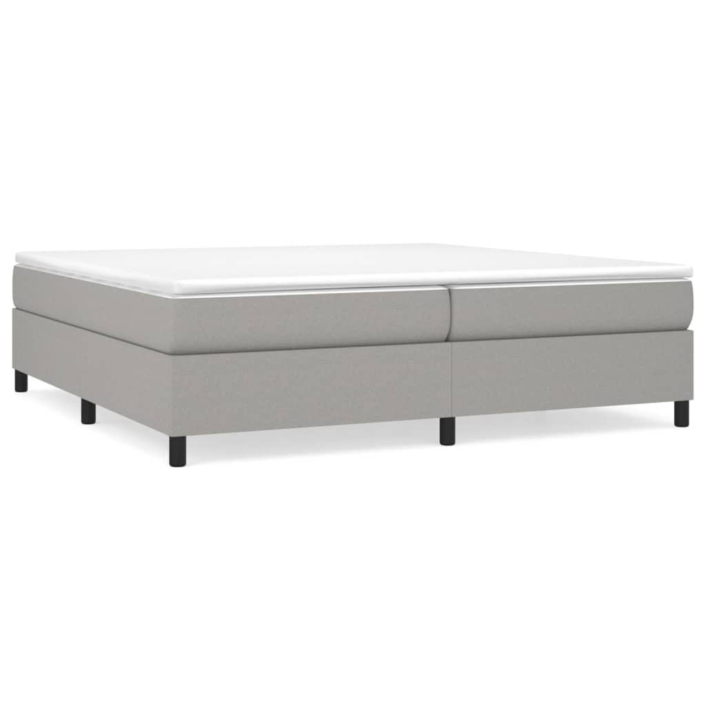 Bettgestell ohne Matratze Hellgrau 200x200 cm Stoff
