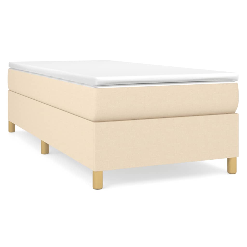 Bettgestell ohne Matratze Creme 80x200 cm Stoff