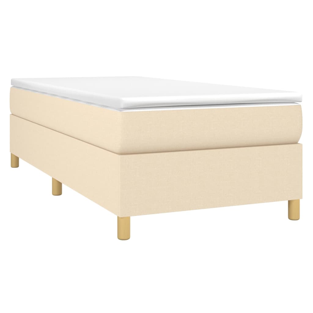 Bettgestell ohne Matratze Creme 90x190 cm Stoff