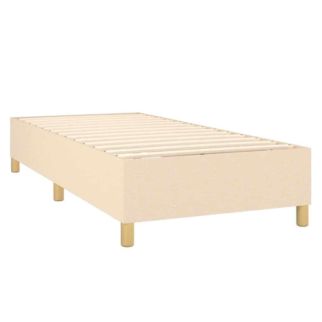 Bettgestell ohne Matratze Creme 90x190 cm Stoff