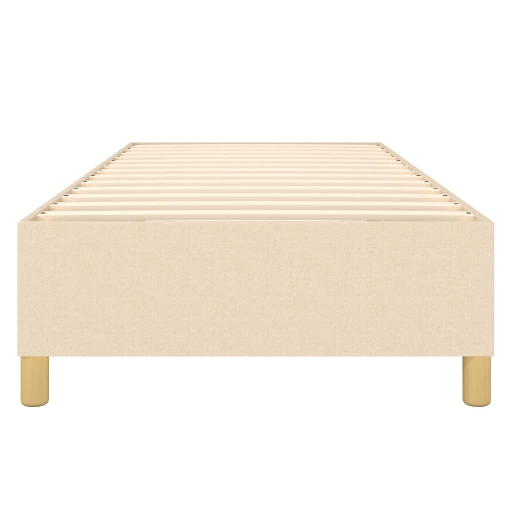 Bettgestell ohne Matratze Creme 90x190 cm Stoff