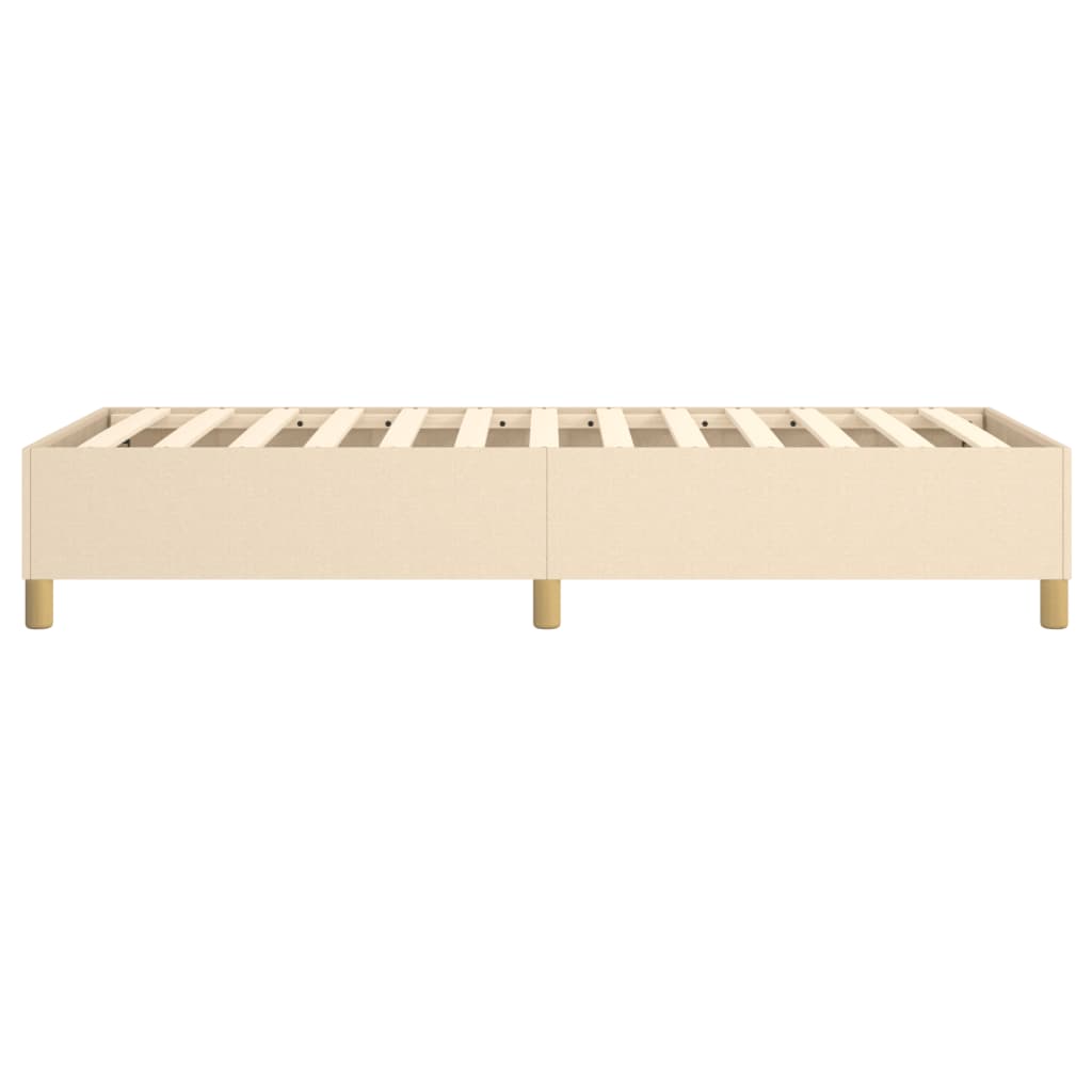 Bettgestell ohne Matratze Creme 90x190 cm Stoff