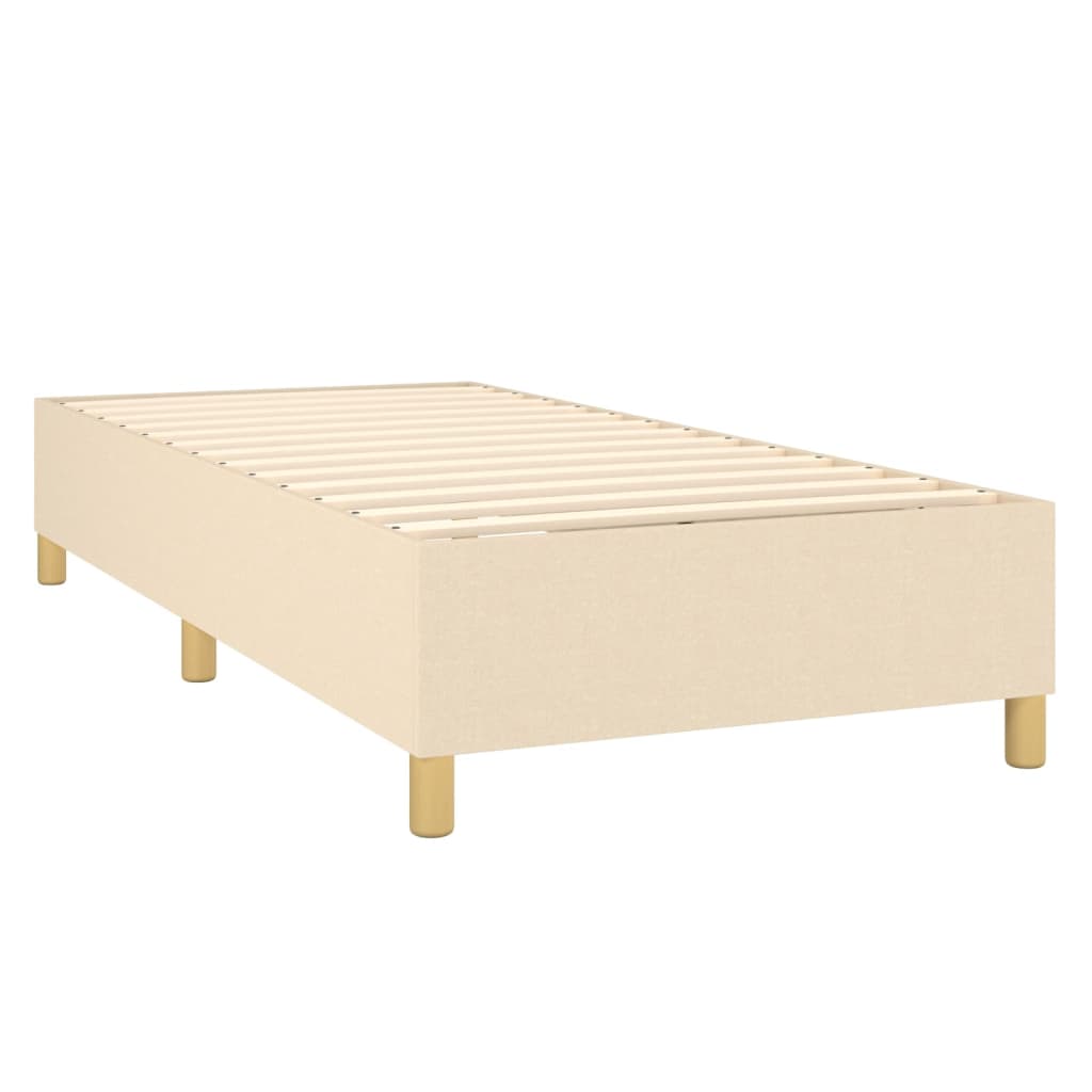 Bettgestell ohne Matratze Creme 90x200 cm Stoff