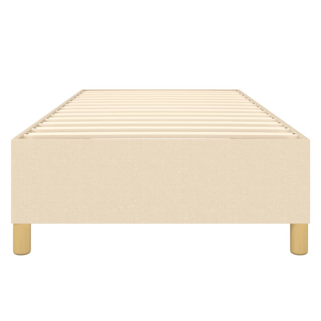 Bettgestell ohne Matratze Creme 90x200 cm Stoff