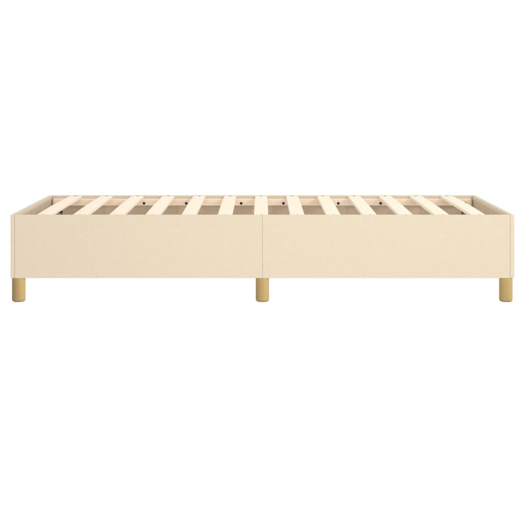 Bettgestell ohne Matratze Creme 90x200 cm Stoff