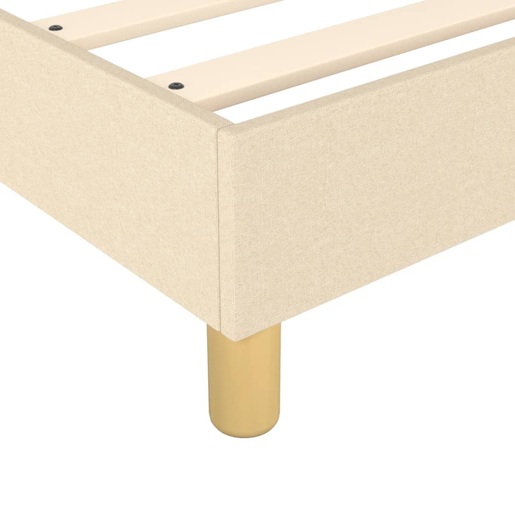 Bettgestell ohne Matratze Creme 90x200 cm Stoff