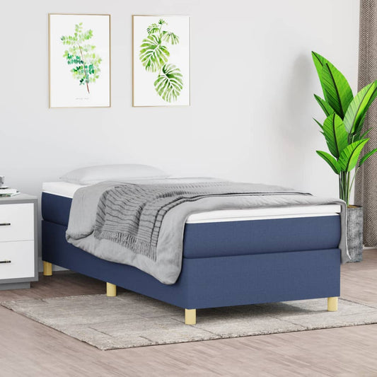 Bettgestell ohne Matratze Blau 90x200 cm Stoff