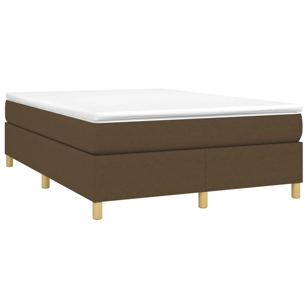 Bettgestell ohne Matratze Dunkelbraun 140x190 cm Stoff