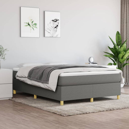 Bettgestell ohne Matratze Dunkelgrau 140x200 cm Stoff