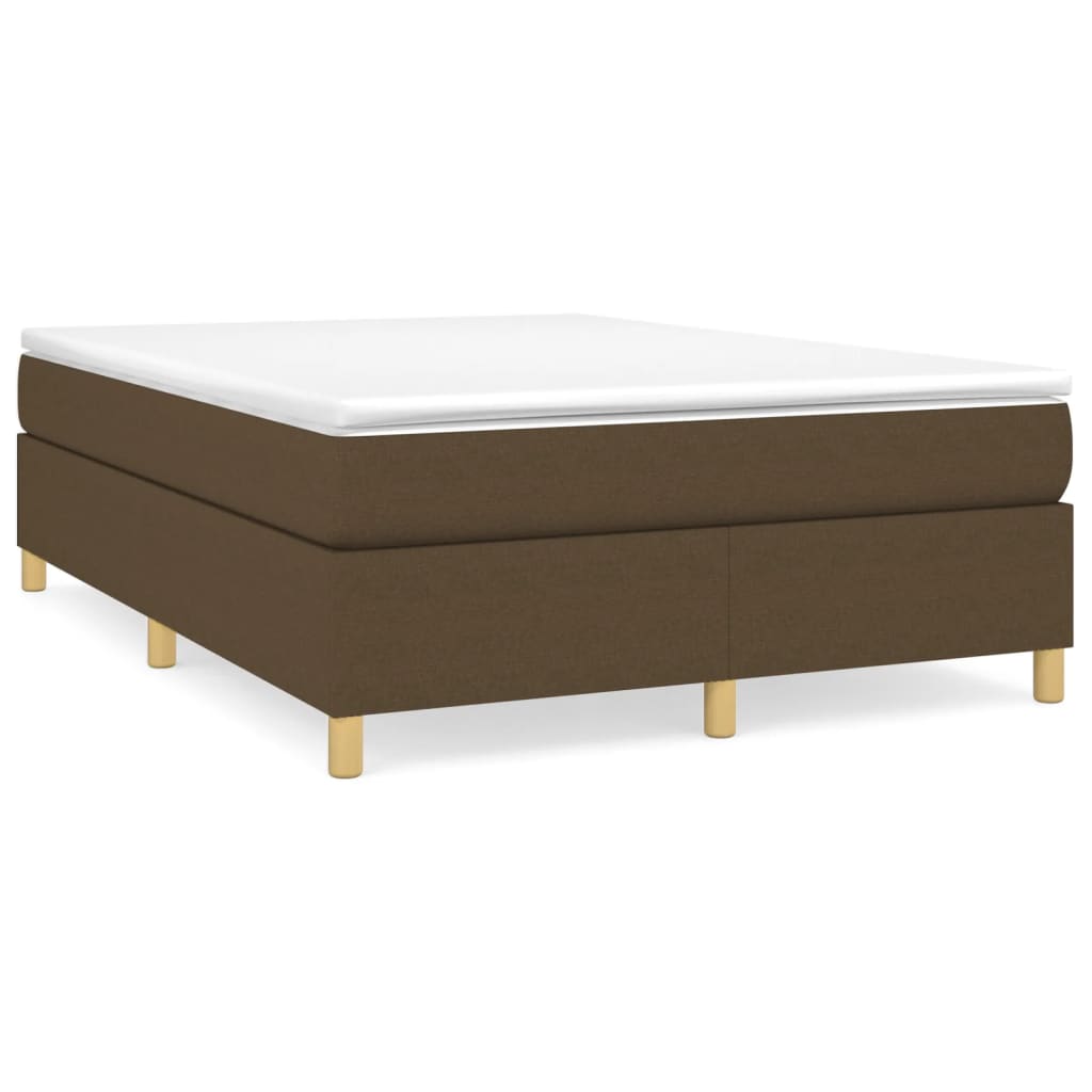Bettgestell ohne Matratze Dunkelbraun 140x200 cm Stoff