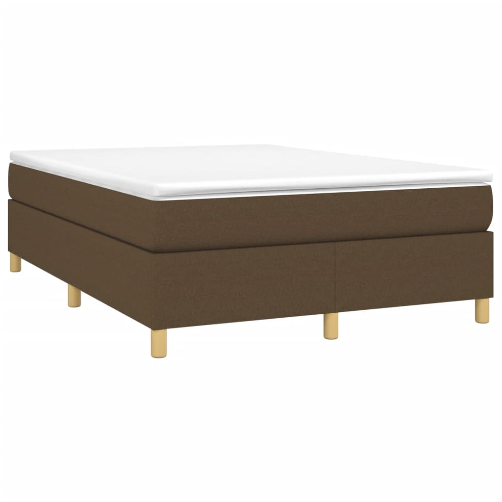 Bettgestell ohne Matratze Dunkelbraun 140x200 cm Stoff