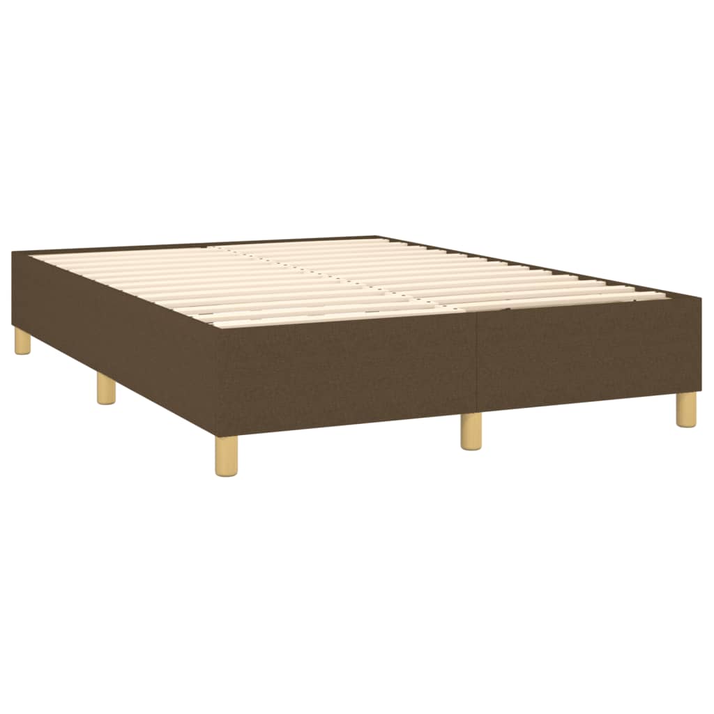 Bettgestell ohne Matratze Dunkelbraun 140x200 cm Stoff
