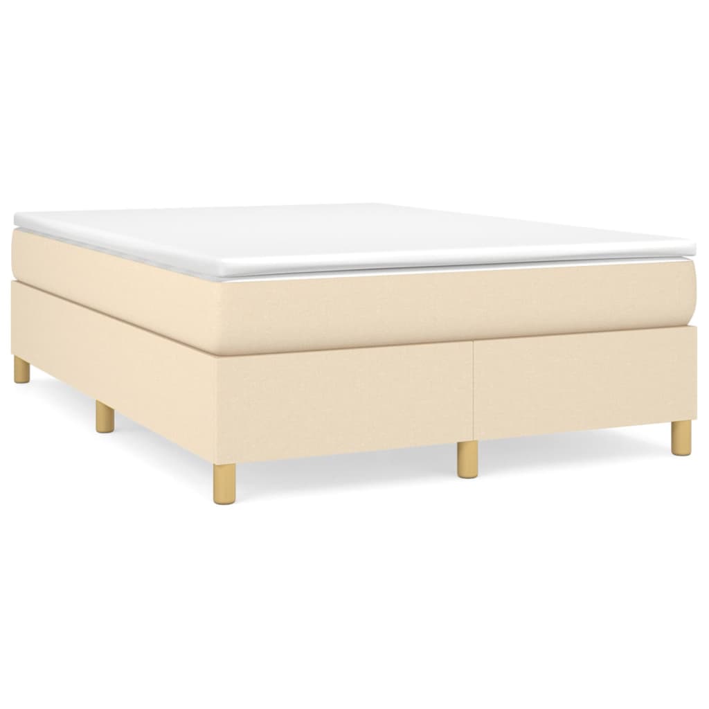 Bettgestell ohne Matratze Creme 140x200 cm Stoff