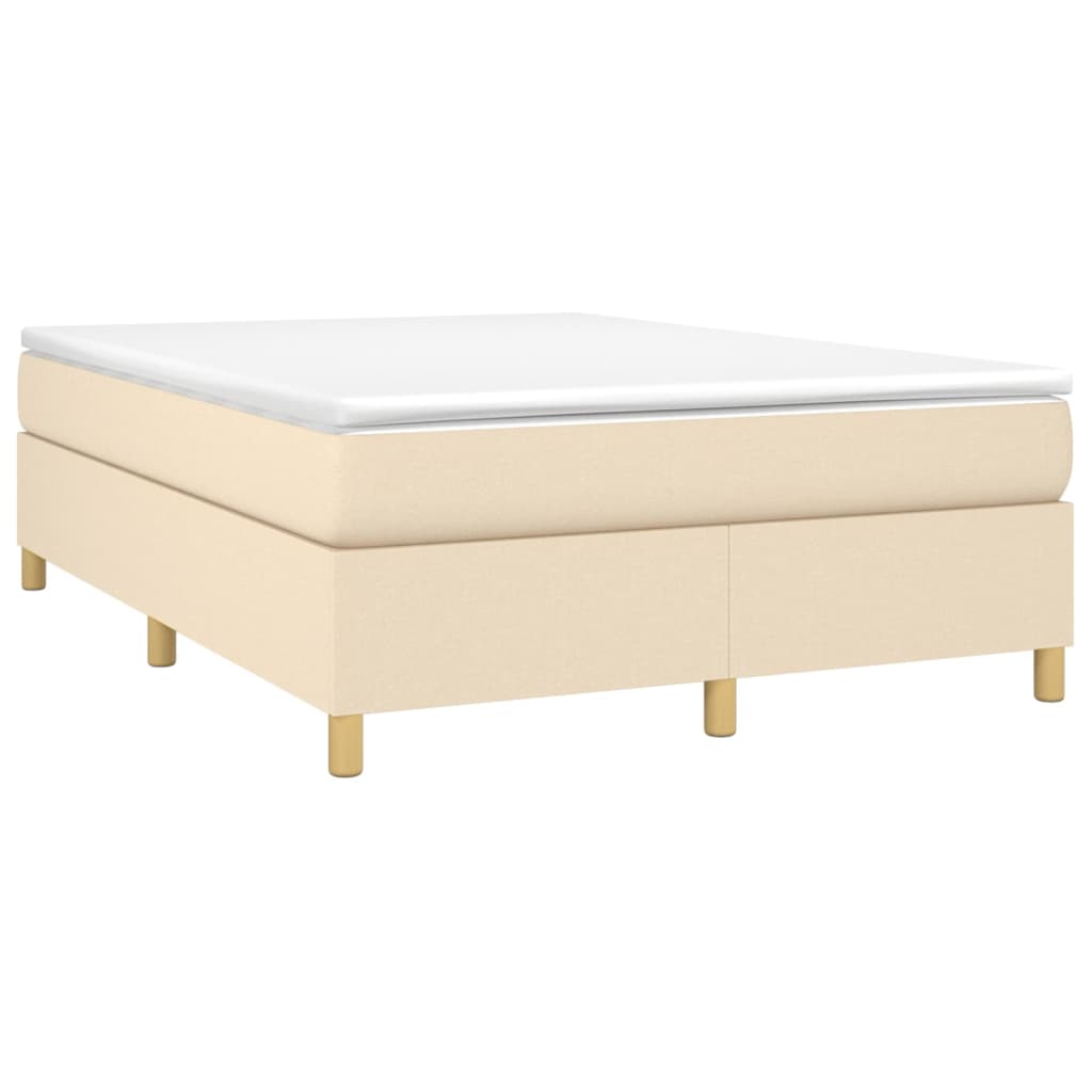 Bettgestell ohne Matratze Creme 140x200 cm Stoff