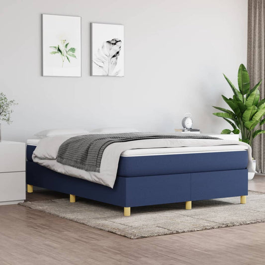 Bettgestell ohne Matratze Blau 140x200 cm Stoff