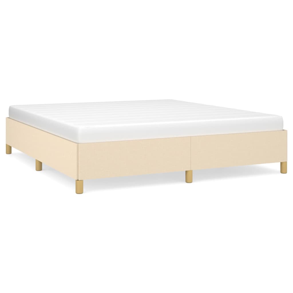 Bettgestell ohne Matratze Creme 180x200 cm Stoff