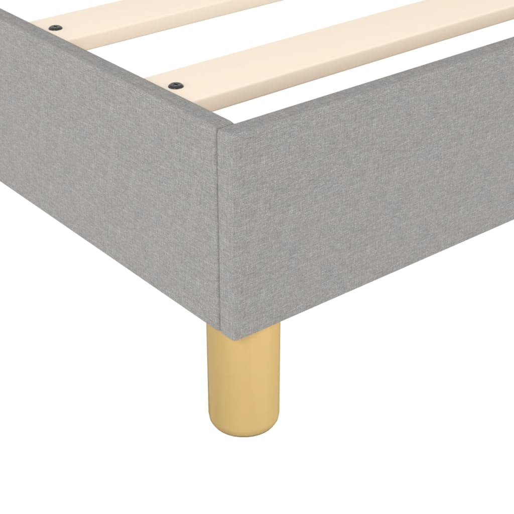 Bettgestell ohne Matratze Hellgrau 200x200 cm Stoff
