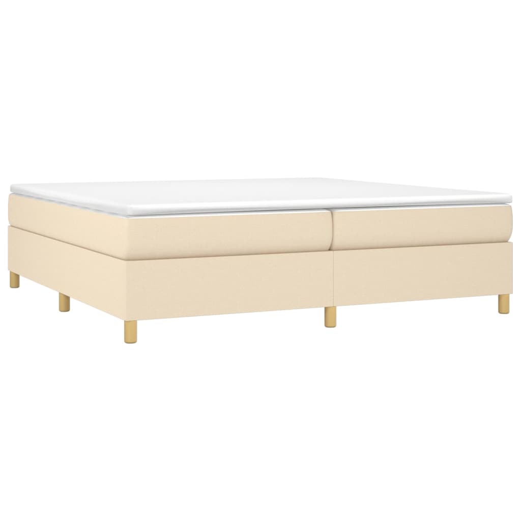 Bettgestell ohne Matratze Creme 200x200 cm Stoff
