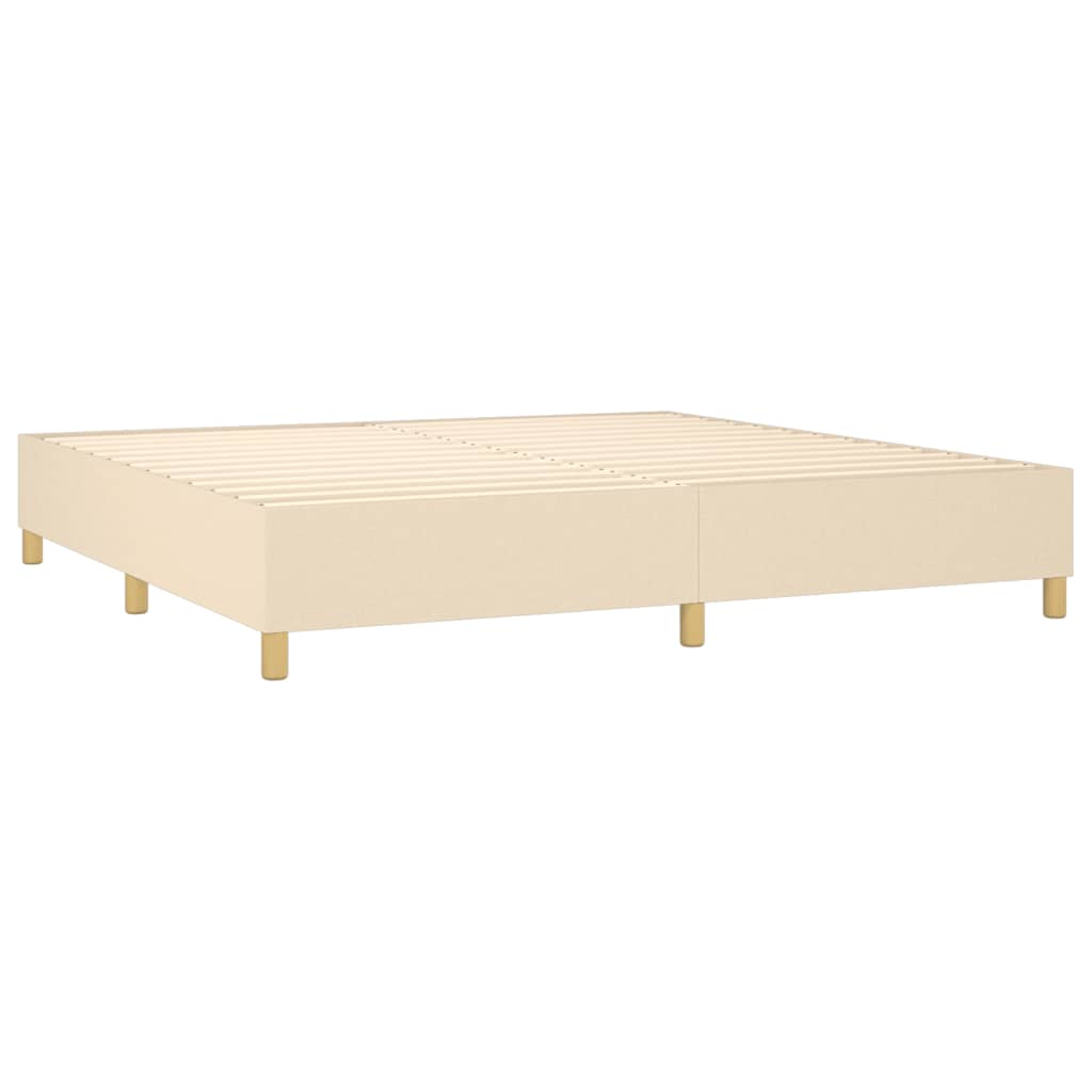 Bettgestell ohne Matratze Creme 200x200 cm Stoff