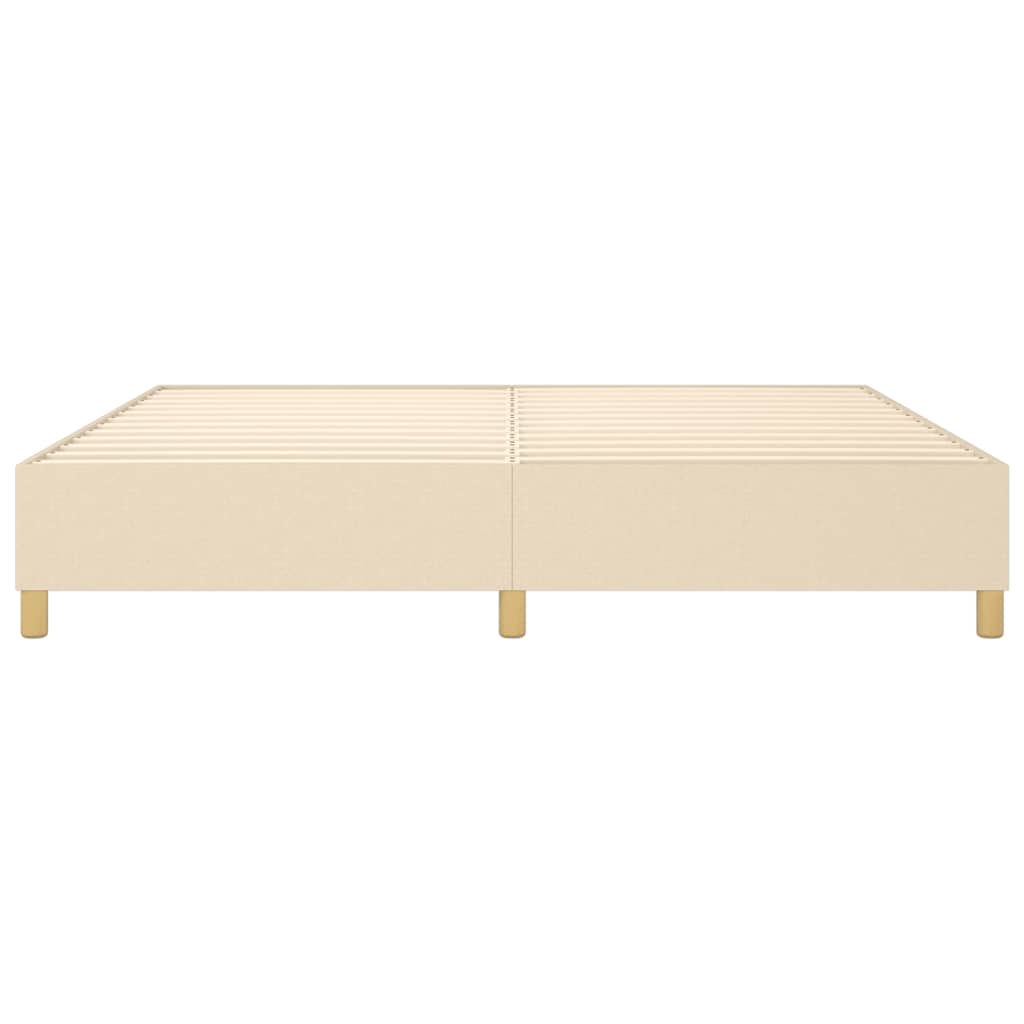 Bettgestell ohne Matratze Creme 200x200 cm Stoff