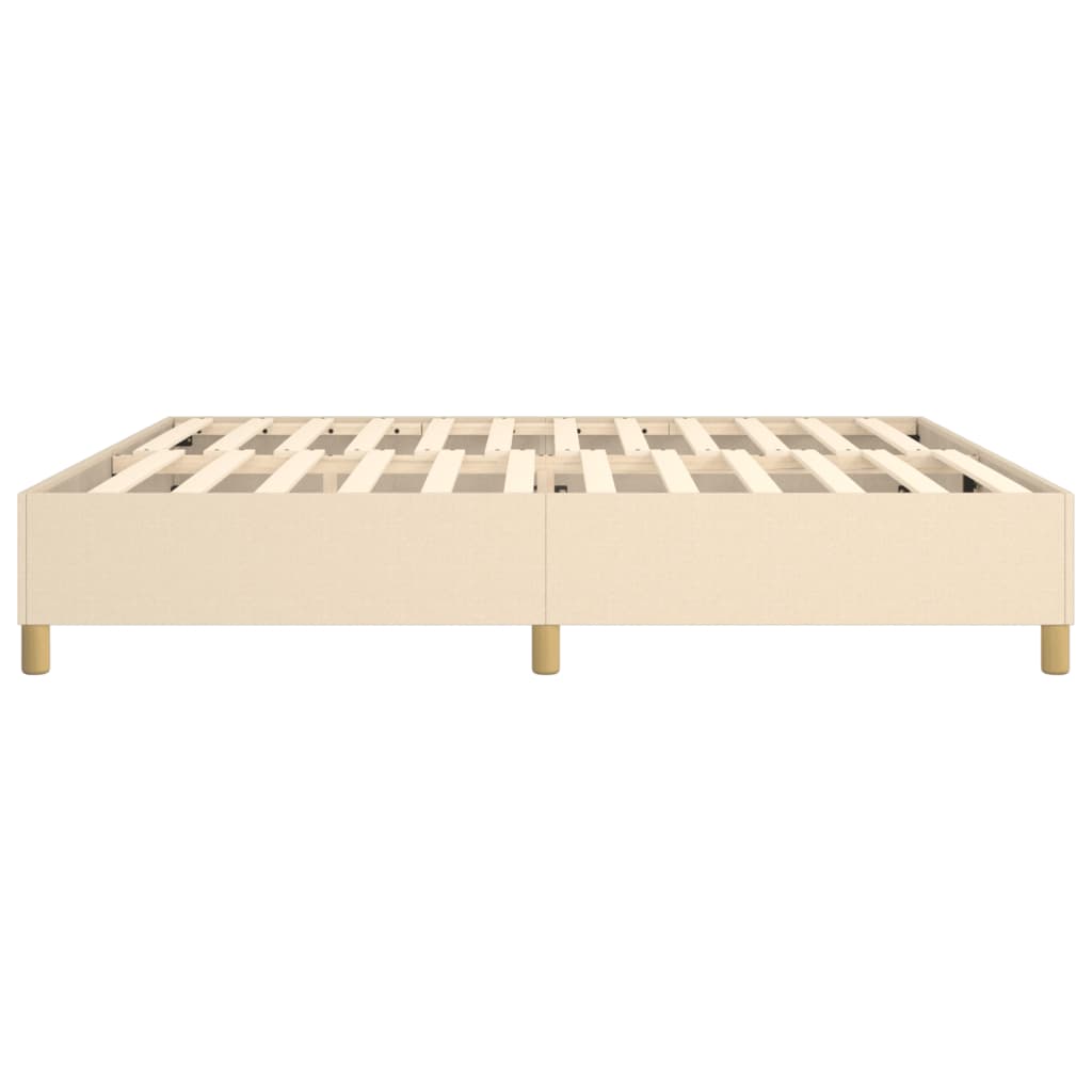 Bettgestell ohne Matratze Creme 200x200 cm Stoff