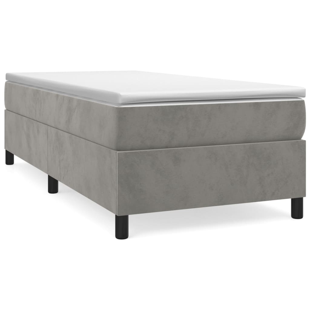 Bettgestell ohne Matratze Hellgrau 90x190 cm Samt
