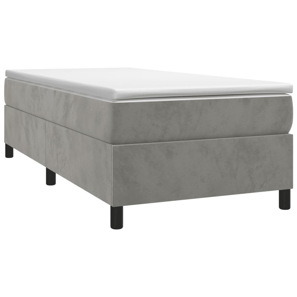Bettgestell ohne Matratze Hellgrau 90x190 cm Samt