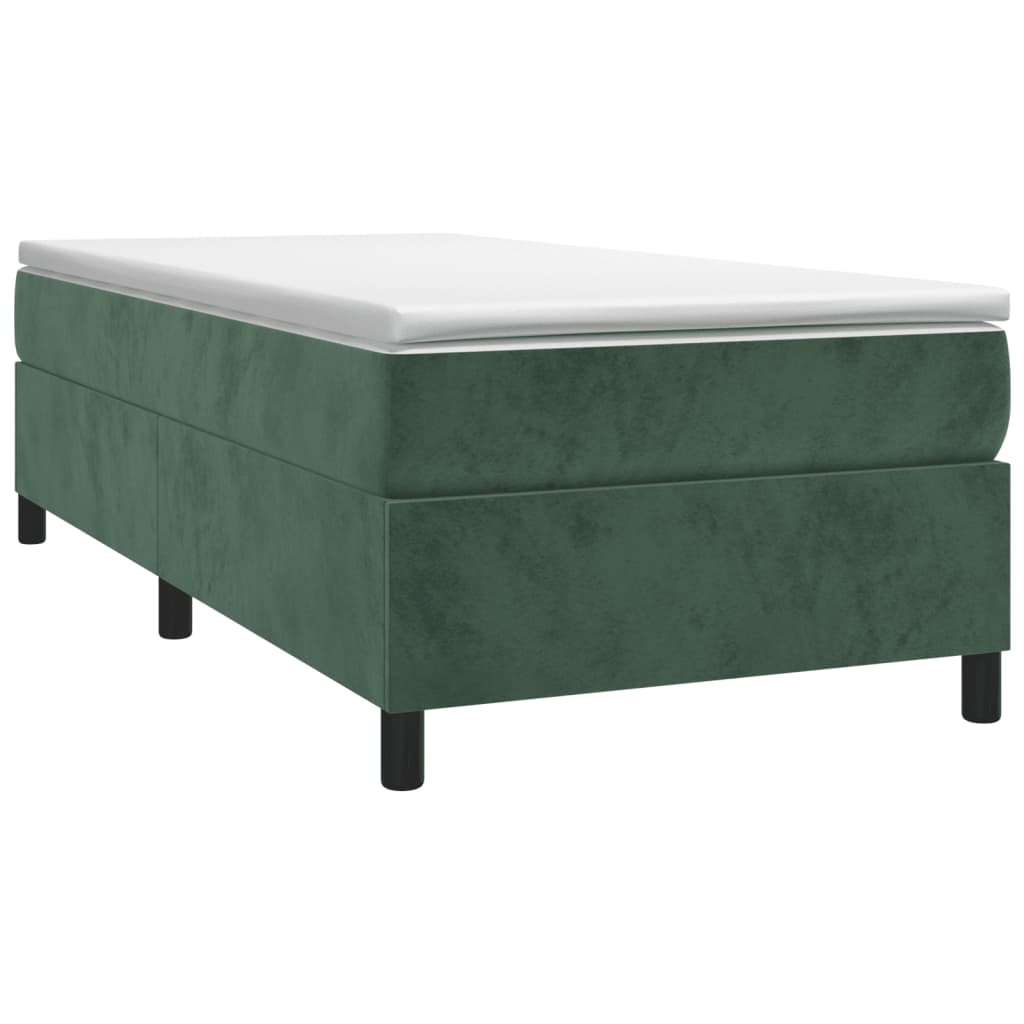Bettgestell ohne Matratze Dunkelgrün 90x190 cm Samt