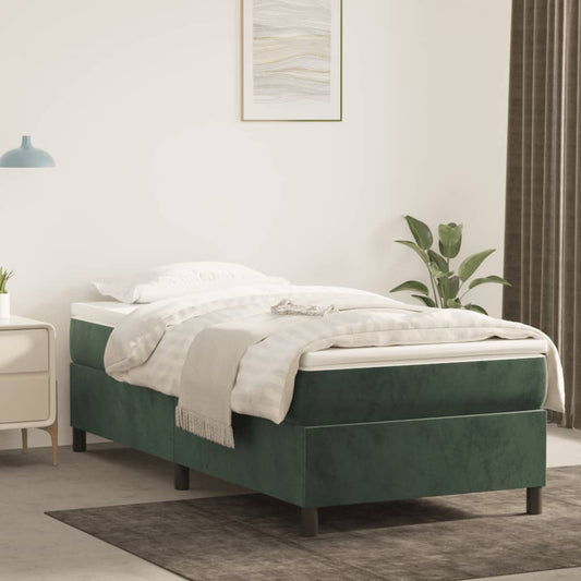 Bettgestell ohne Matratze Dunkelgrün 90x190 cm Samt